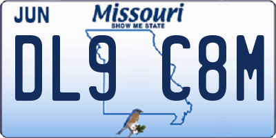 MO license plate DL9C8M