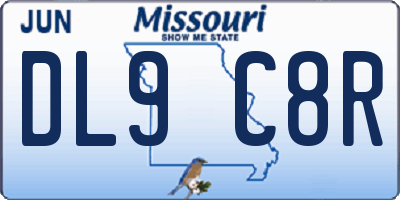 MO license plate DL9C8R