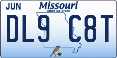 MO license plate DL9C8T