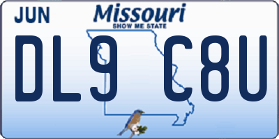 MO license plate DL9C8U