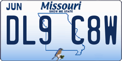 MO license plate DL9C8W