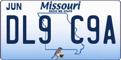 MO license plate DL9C9A