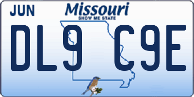 MO license plate DL9C9E