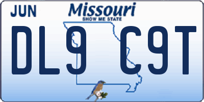 MO license plate DL9C9T