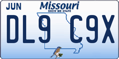 MO license plate DL9C9X