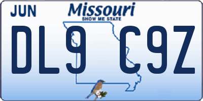 MO license plate DL9C9Z