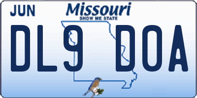 MO license plate DL9D0A