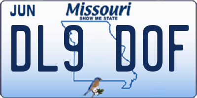 MO license plate DL9D0F
