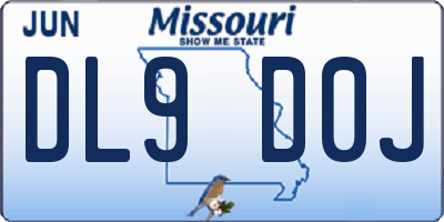 MO license plate DL9D0J
