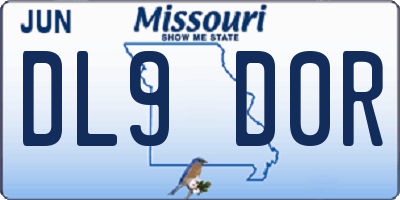 MO license plate DL9D0R