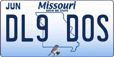 MO license plate DL9D0S