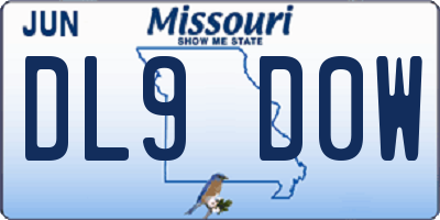 MO license plate DL9D0W