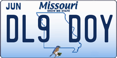 MO license plate DL9D0Y