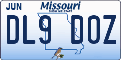 MO license plate DL9D0Z