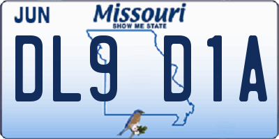 MO license plate DL9D1A