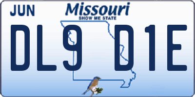 MO license plate DL9D1E