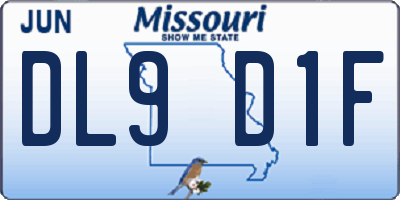 MO license plate DL9D1F