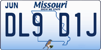 MO license plate DL9D1J