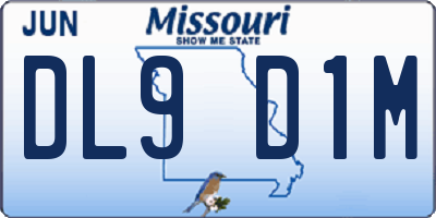MO license plate DL9D1M