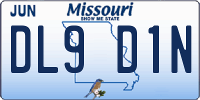 MO license plate DL9D1N