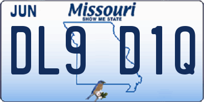 MO license plate DL9D1Q