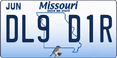 MO license plate DL9D1R