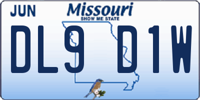 MO license plate DL9D1W