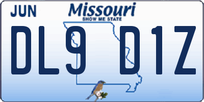 MO license plate DL9D1Z