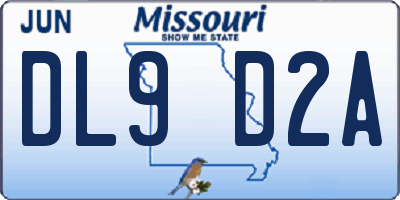 MO license plate DL9D2A