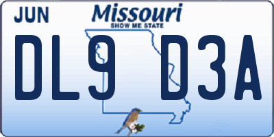 MO license plate DL9D3A