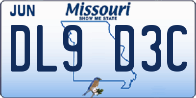 MO license plate DL9D3C
