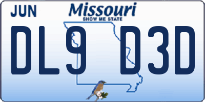 MO license plate DL9D3D