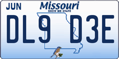 MO license plate DL9D3E