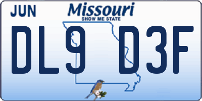 MO license plate DL9D3F