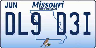 MO license plate DL9D3I