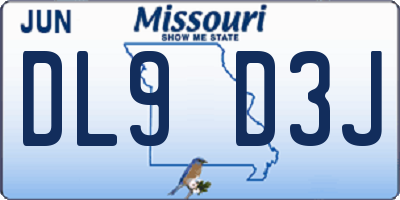 MO license plate DL9D3J