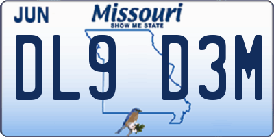 MO license plate DL9D3M