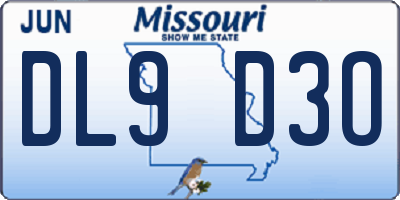 MO license plate DL9D3O