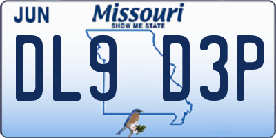 MO license plate DL9D3P