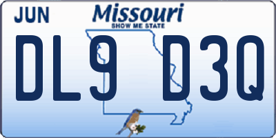 MO license plate DL9D3Q