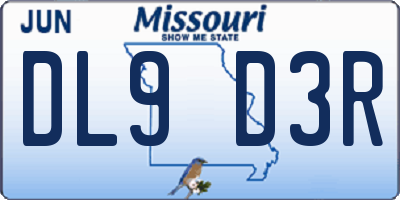 MO license plate DL9D3R