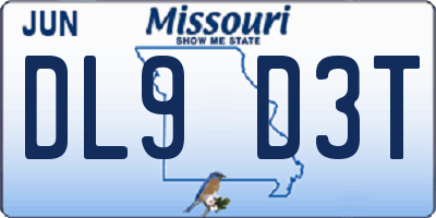 MO license plate DL9D3T