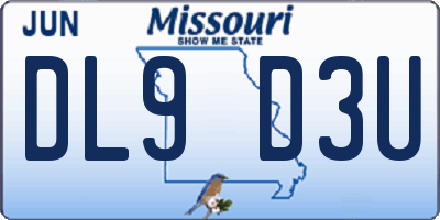 MO license plate DL9D3U