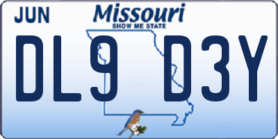 MO license plate DL9D3Y