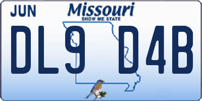 MO license plate DL9D4B