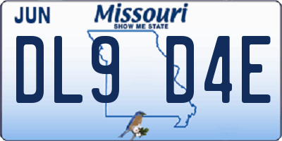 MO license plate DL9D4E