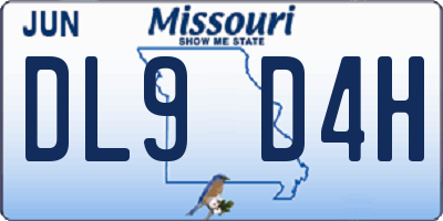 MO license plate DL9D4H
