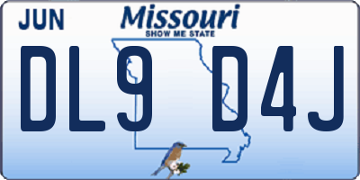 MO license plate DL9D4J