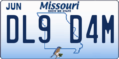 MO license plate DL9D4M