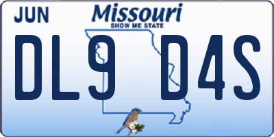 MO license plate DL9D4S